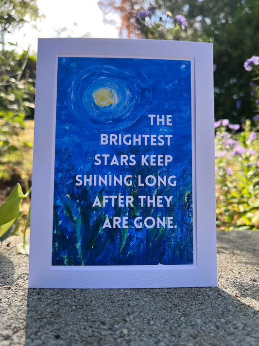 Sympathy Card- The brightest stars keep shining