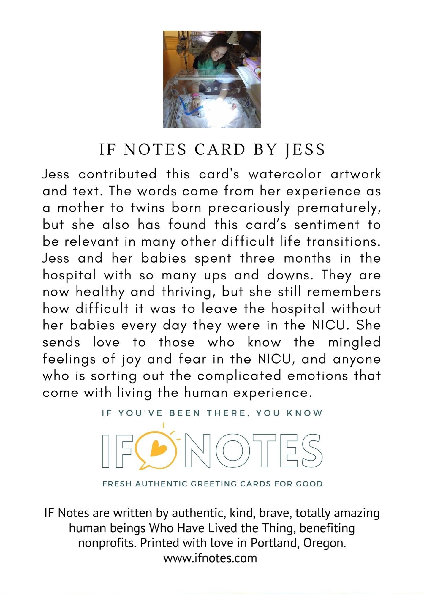 Complicated emotions/ NICU Card